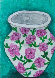 Pink Roses Vase