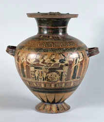 Black-Figure Hydria Depicting the Nereids Mourning Achilles