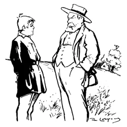 Illustration for the play produced by Jules Renard from his novel Carrot Head