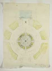 Potomac Round Point, Washington D.C., Circular Pool Plan Sketch, 1909