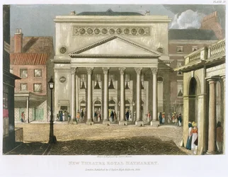 New Theatre Royal, Haymarket, in London, designed by John Nash in 1821, 1826