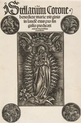 Virgin on a Crescent, Title-page from Pelbartus de Temesvar: Stellarium corone Schr. 2869