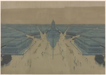 View of the Proposed Civic Center Plaza and Buildings, The 1909 Plan of Chicago