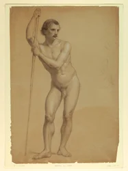 Male Nude Standing, Two S, 1866