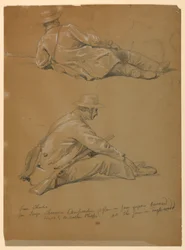 Two Studies of the Artist, 1864