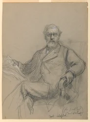Drawing, Carl Schurz Seated Reading, 1899