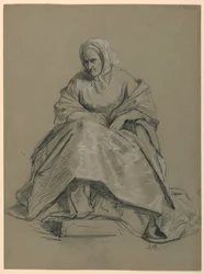 Study of a Seated Woman for "The Republican Court" (Lady Washington