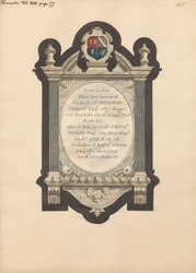 Memorial to Humphry Primat, Nathaniel and Ann Primat from Hampton Church