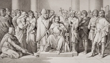 Coronation of Harold II King of the Anglo-Saxons in AD 1066, from 