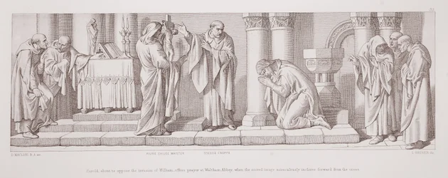 Harold Offers Prayer at Waltham Abbey