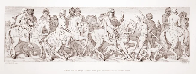 Harold and His Knights Ride to Their Place of Embarkation, at Bosham, Sussex, from 