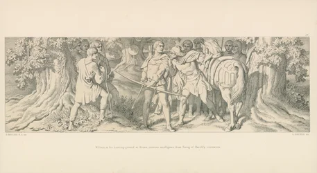 William, in his Hunting-Ground at Rouen, receives Intelligence from Tostig of Harold