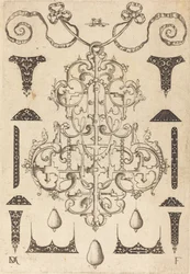 Large Pendant, Surrounded by Twelve Small Studs