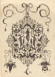 Large Pendant, Three Nude Women with Twigs at Centre
