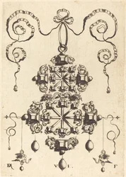 Large Pendant with Two Double Crosses, Surrounded by Six Large and Sixteen Small Table-Stones
