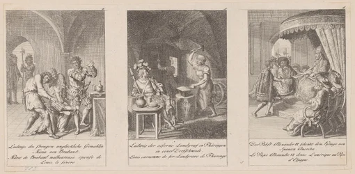 Sheets 4-6 from the series “History of the Middle Ages”