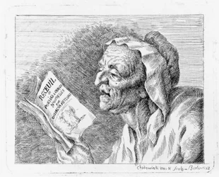 Bust Portrait of an Old Woman Reading