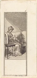 Girl Seated, Sewing