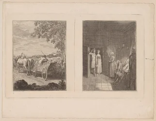 Hermann Has Caught Up with the Exiles [left]; Hermann Leads Dorothea into His Parents