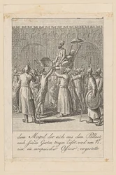 A Mogul Has Himself Carried from the Palace into the Garden, Plate 5 of the Series "East Indian Customs"