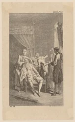 Fainting Durour in the House of His Former Mistress Miss Dellon, Plate 14 from “The Life, Observations and Opinions of Johann Bunkel”