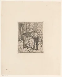 Staff Talking in Front of a House