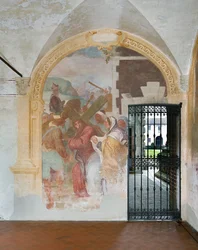 Jesus with the Cross to Calvary and the Meeting with the Holy Women