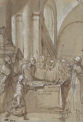 Raymond Diocrès Speaking During His Funeral from the Life of Saint Bruno of Cologne