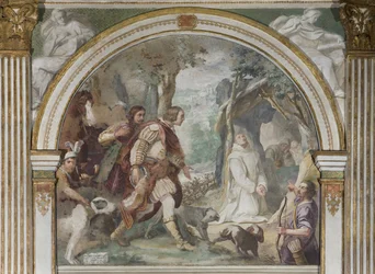 Saint Hugh meeting with Ruggero di Calabria