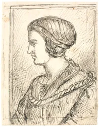Bust of a Woman in Profile, Dressed in an Older Costume
