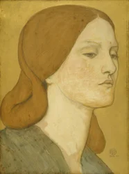 Head of a girl in a green dress (Elizabeth Siddal)
