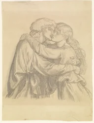 The Blessed Damozel - Study of Two Lovers Embracing