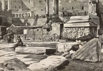 Platforms in Roman Forum, Rome, Italy