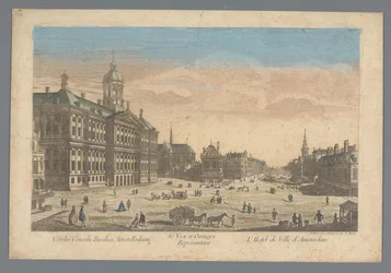 View of the town hall on Dam Square in Amsterdam