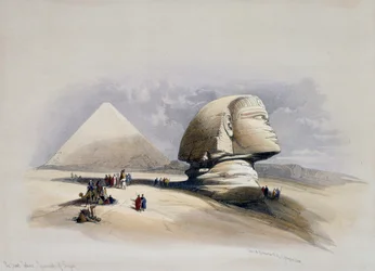 View of Giza Necropolis, engraving from design by David Roberts