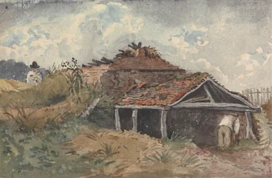 Landscape with Two Figures Beside an Old Building