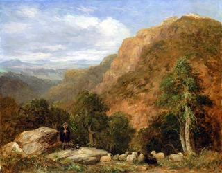 A View from above Bettws-y-Coed, Moel Siabod and the Snowdon Range in the Distance