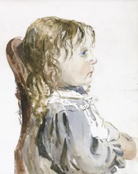 Study of a small girl in a pinafore, probably late 1840s