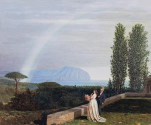 Couple before Landscape near Genoa