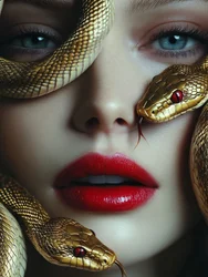 Golden Snakes Red Lips
