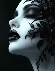Gothic Beauty Black Leaves