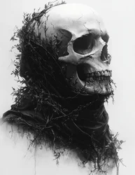 Gothic Entangled Skull