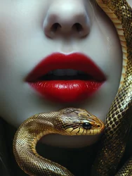 Seductive Lips Golden Snake