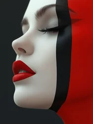 Striking Red Black Face
