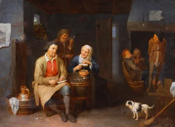 The Interior of an Inn with Peasants Smoking, 1647