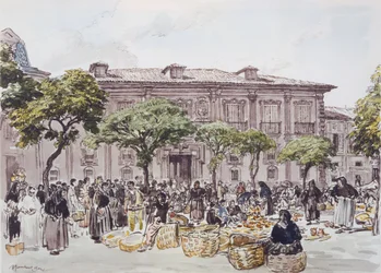 Market Outside a Palace, Oviedo