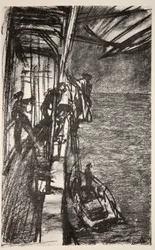 Off Havre: taking the pilot aboard a hospital ship, illustration from 