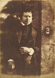 David Octavius Hill at the gate of Rock House, Edinburgh