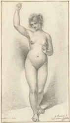 Standing Female Nude, with Raised Right Arm