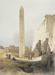 Obelisk at Temple at Luxor, engraving